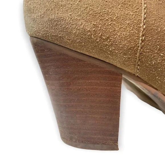 J. Crew Brown Suede Side Zip  Ankle Booties - Picture 9 of 13